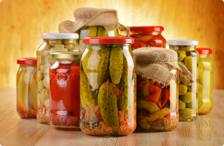 Fermented foods canned