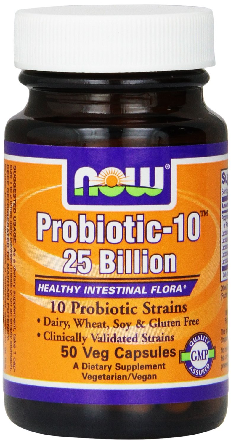 NOW Foods Probiotic-10 25 Billion - Probiotic Supplement - Fermented ...